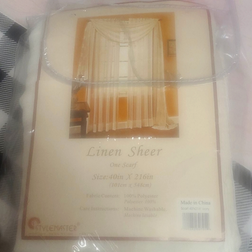 Linen sheer panel curtain